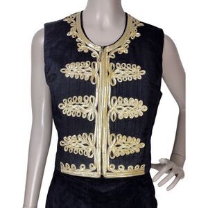 Vintage Hobby Horse Equestrian Western Pure Hand-Woven Silk Soutache Show Vest